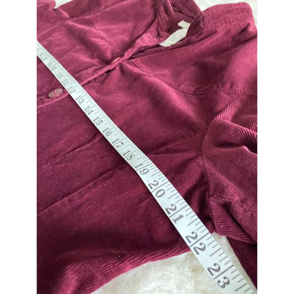 Crazy Horse Burgundy Maroon Lightweight Corduroy Button Jacket Sz XL - Picture 6 of 8